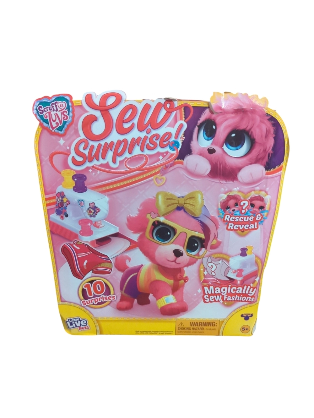 Moose Toys Little Live Pets Scruff A Luvs Sew Surprise! Pink Puppy Ages 5+ New.